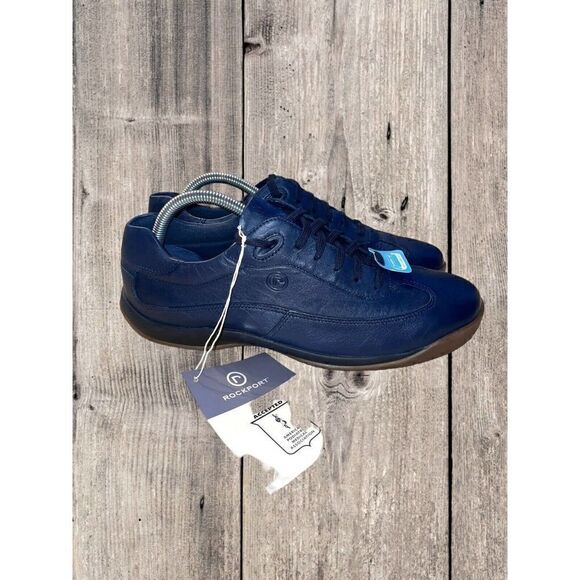 Rockport Kinetic Air Circulator Casual Shoes Navy Blue Leather Women’s Size 10M - Picture 1 of 10